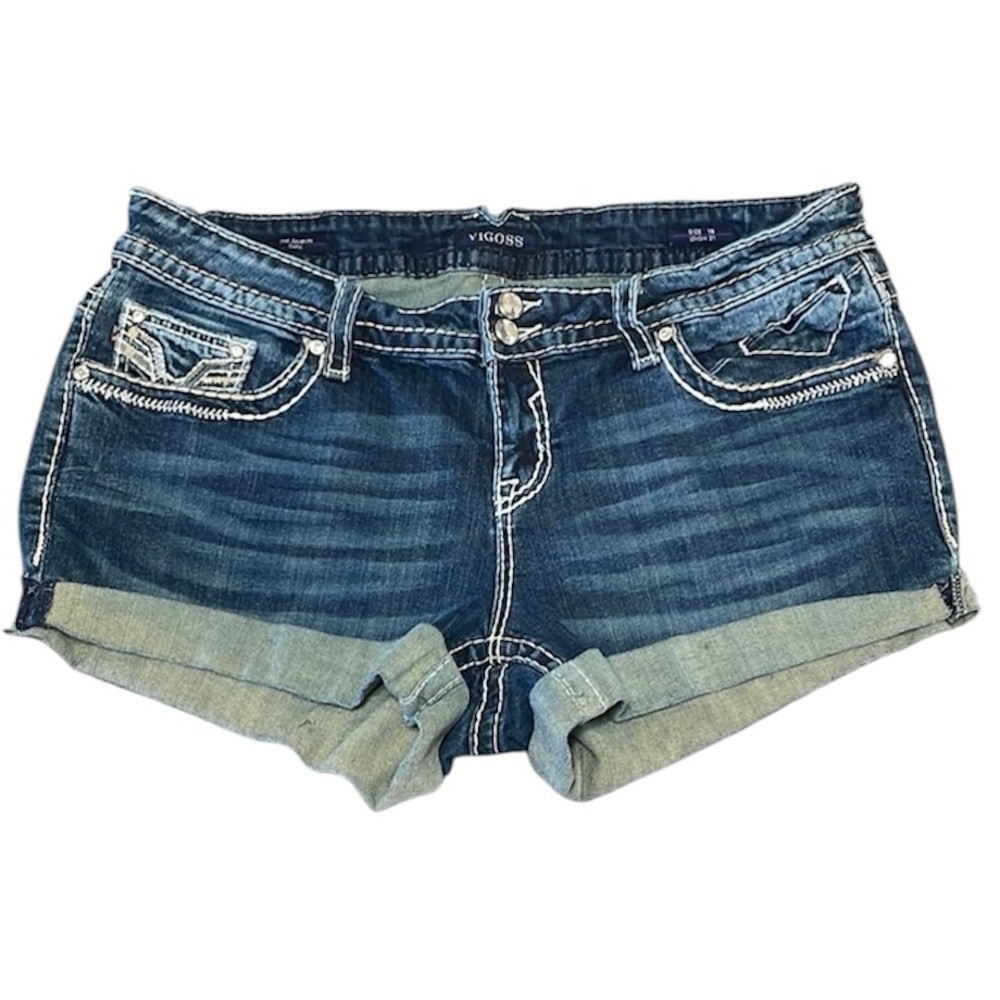 Silver Jeans Dublin Shorts Plus Sz 18 Double Back Pockets Stretch Embroidered